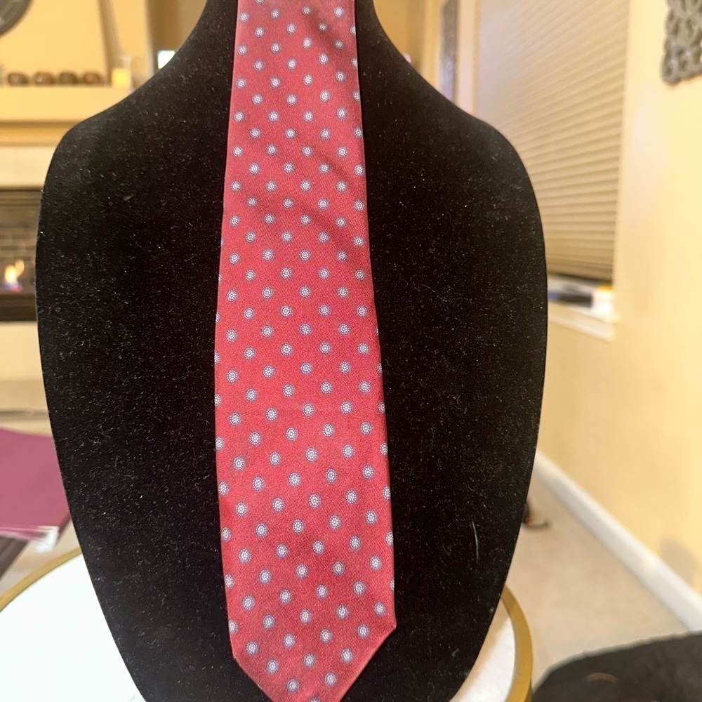 Robert Talbott Hand-Sewn Silk Tie Red Polka Dot